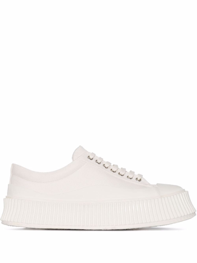 Jil Sander Chunky Sole Lace-up Trainers In White