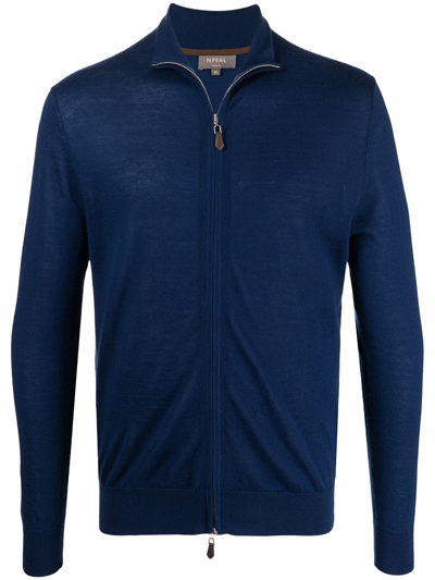 N•peal The Hyde Zip-up Sweater In Blue