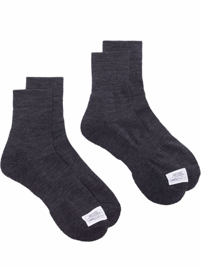 Visvim Grey Sport Achilles Wool Socks Set