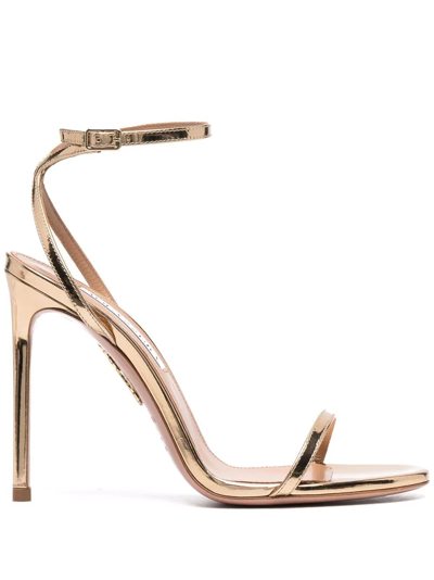 Aquazzura Olie 115mm Sandals In Gold