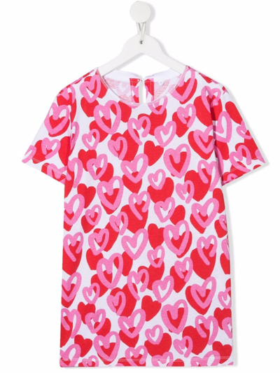 Stella Mccartney Teen Printed Sustainable Cotton T-shirt In Red
