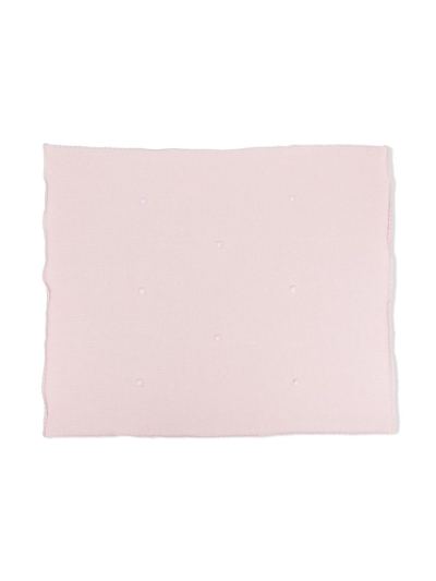 Siola Knitted Cotton Blanket In Pink
