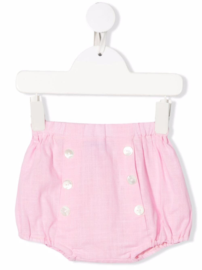 Siola Babies' Cotton Buttoned Bloomers In Pink