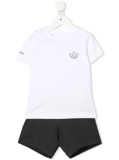 Adidas Originals Babies' Logo-print Tracksuit Set In White