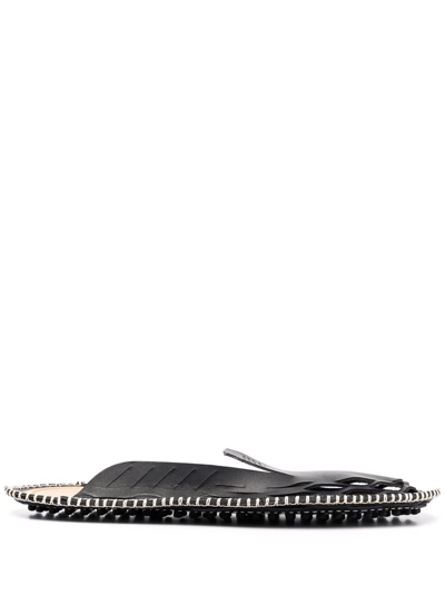 Maison Margiela Round-toe Leather Slippers In Black