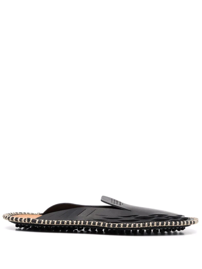 Maison Margiela Round-toe Leather Slippers In Black