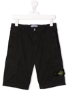 STONE ISLAND JUNIOR LOGO-PATCH CARGO SHORTS