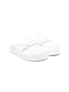 N°21 Chain-embellished Mules In White