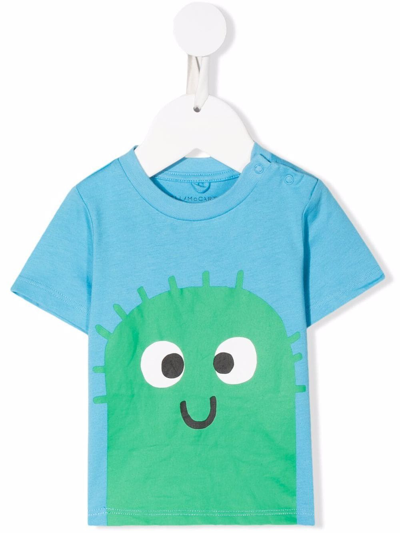 Stella Mccartney Babies' Cactus-print Cotton T-shirt In Blue