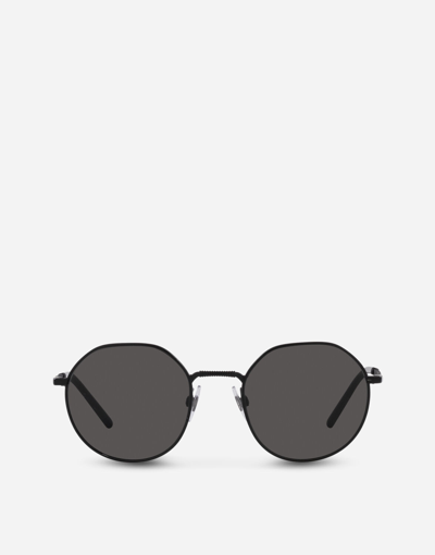 Dolce & Gabbana Gros Grain Sunglasses In Black Matte