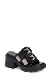 Bottega Veneta Flash Buckled Canvas Platform Mules In Black