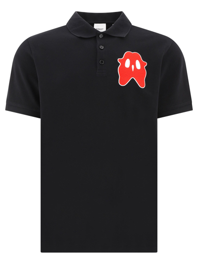 Burberry Polo Shirt With Embroidery In Black