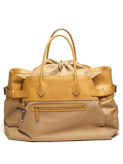 The Row Margaux 17 Inside Out Buckled Leather-trimmed Canvas