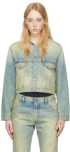 Maison Margiela Blue Cropped Denim Jacket In 975 Dirty Wash
