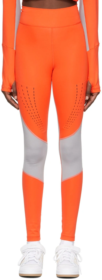 Adidas By Stella Mccartney Truepurpose Panelled High Waist Leggings In Orange