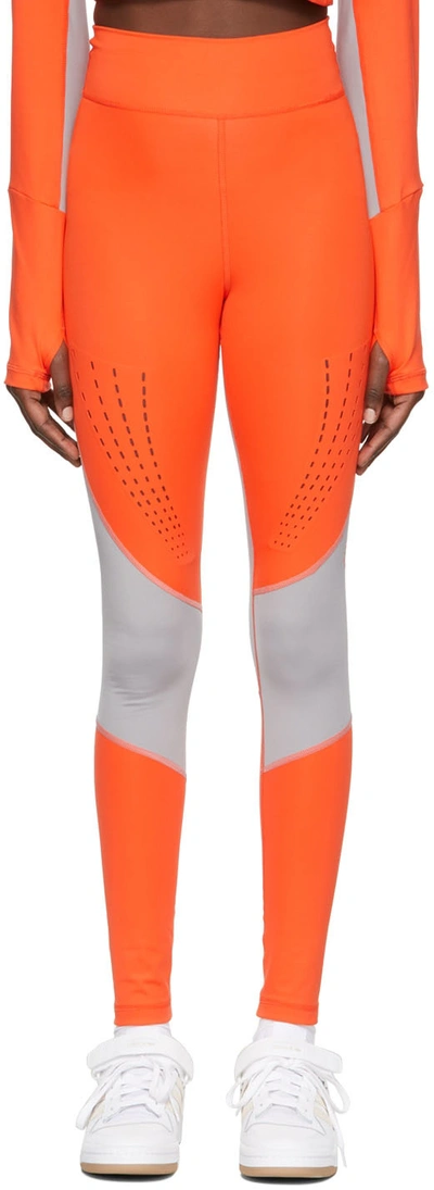 TruePurpose high-rise printed leggings in orange - Adidas By Stella Mc  Cartney