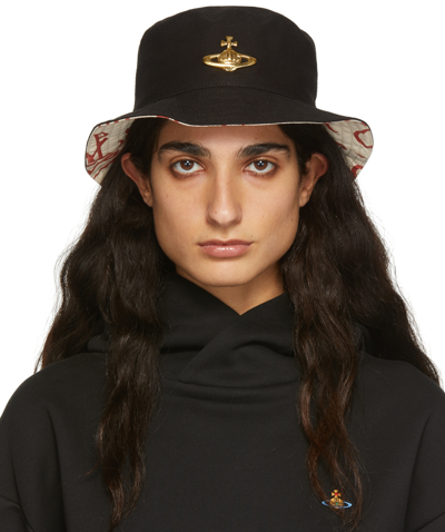 Vivienne Westwood Fisher 土星标牌渔夫帽 In Black