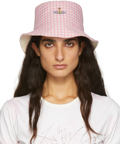 Vivienne Westwood Orb Embroidery Bucket Hat In Pink