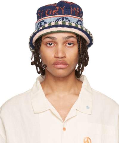 Story Mfg. Brew Peace Power Hand Crochet Bucket Hat In Story Mfg. Brew Peace Power Hand Crochet Bucket Hat In