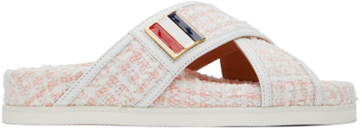 Thom Browne Tweed Open Toe Sandals In Pink