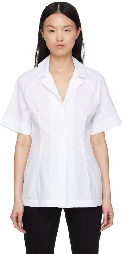 Sportmax Poplin Shirt With Knot In White