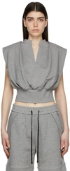 3.1 Phillip Lim French Terry Cotton Sleeveless Sweatshirt In Gr052-grey Melange