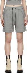 3.1 Phillip Lim Shell-trimmed French Cotton-terry Shorts In Gr052-grey Melange