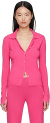 Commission Pink Heather Cardigan In Fuchsia