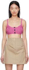 Commission Pink Cotton Camisole In Fuchsia