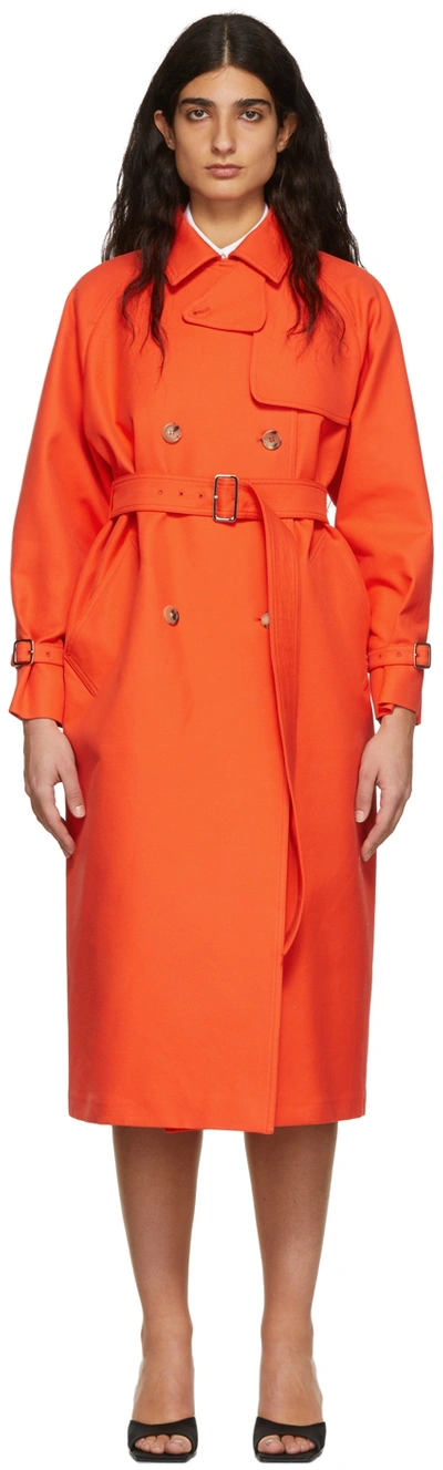 Max Mara Egemone Trench Coat In Orange