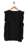 MADEWELL LINEN BLEND RUFFLE BLOUSE