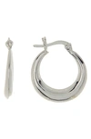 Argento Vivo Sterling Silver Tapered Hoop Earrings In Silver
