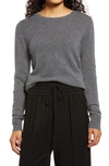 Nordstrom Cashmere Crewneck Sweater In Grey Dark Heather