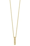 Bony Levy 18k Gold Florentine Bar Diamond Pendant Necklace In 18k White Gold