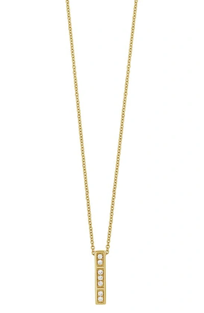 Bony Levy 18k Gold Florentine Bar Diamond Pendant Necklace In 18k White Gold