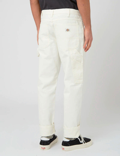 Dickies Washed Cotton Duck Carpenter Pants In Crema