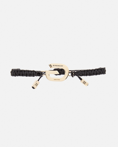 Givenchy Men's G-link Braided Cord Bracelet In Red