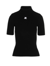 Courrèges Courreges Woman Turtleneck Black Size Xs Viscose, Polyester In Black