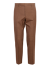 Pt01 Pressed-crease Slim-fit Tailored Trousers In Brown