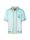 CASABLANCA CASABLANCA CUBAN COLLAR SHORT SLEEVE SHIRT