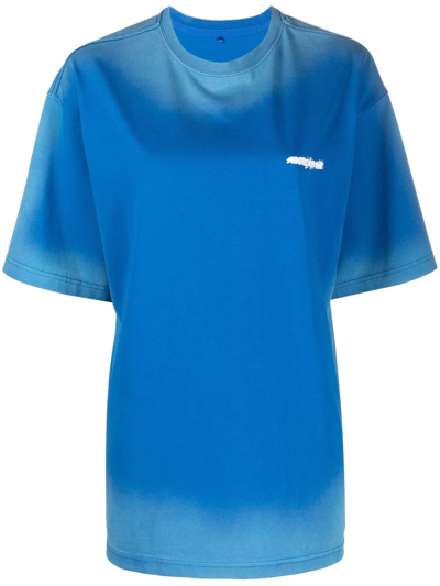 Ader Error Faded-trim Short-sleeve T-shirt In Blue