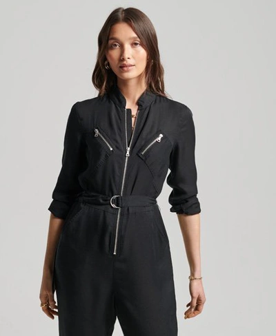 Superdry Women's Tencel Zip Boiler Suit Black