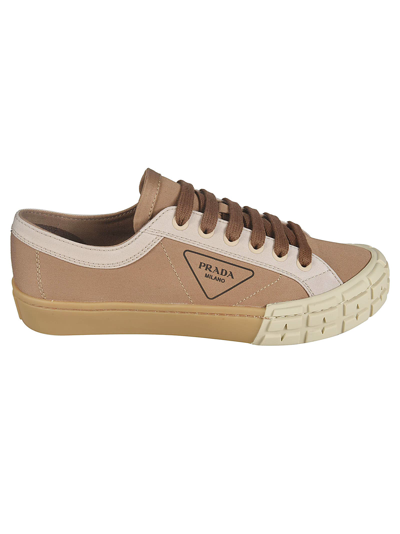 Prada Gabardine Bicol Sneakers In Kaki