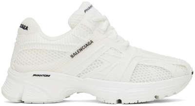 Balenciaga Men's Phantom Lace-up Sneakers In White