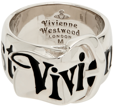 【関税込み】Vivienne Westwood シルバー Belt リング Vivienne Westwood Silver Belt Ring In Silver,black | ModeSens