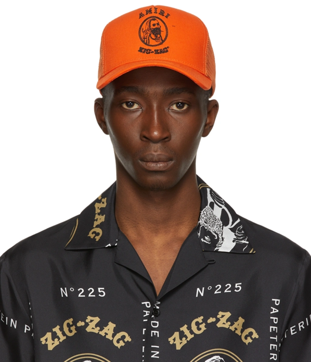 アミリキャップ　シ Amiri Orange Zig-zag Edition Canvas & Mesh Cap | ModeSens