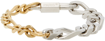 In Gold We Trust Paris Gold & Silver Curb Chain Bracelet