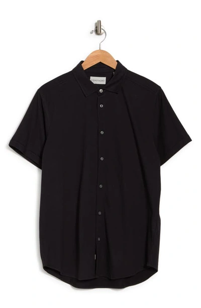 Coastaoro Luxx Solid Short Sleeve Jersey Shirt In Jet Black