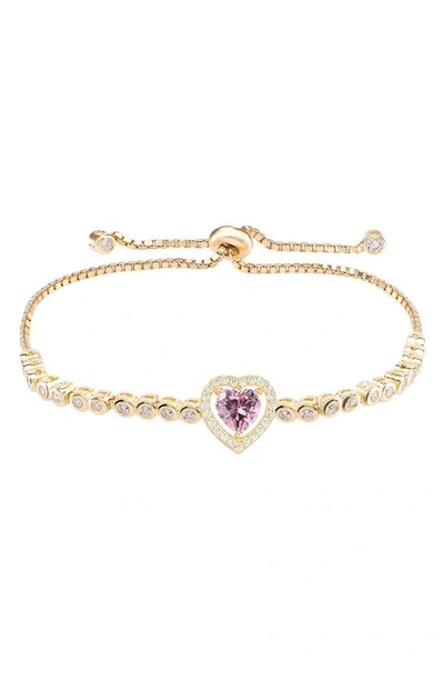 Gabi Rielle 14k Gold Plated Sterling Silver Cz Heart Tennis Bracelet