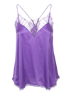 Iro Berwyn Silk Cami With Lace Trim In Purple